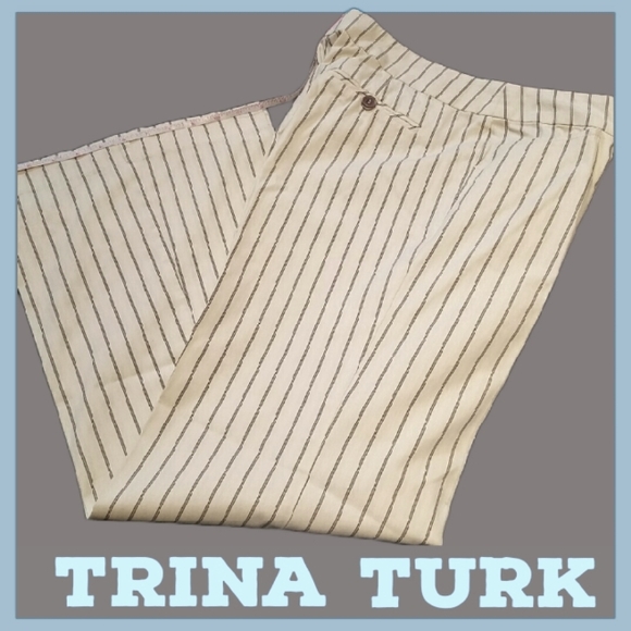 Trina Turk Wide Leg Pinstripe Pant - Picture 9 of 9